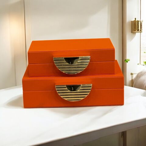 2'li Deri Kutu Arma Gold – Dekoratif Set