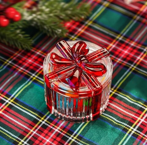 2'li Fiyonk Yuvarlak Model Kapaklı Cam Kutu Şekerlik Renkli