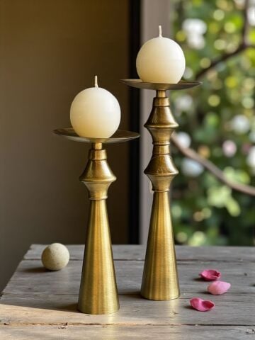 2'li Huni Şamdan Eskitme + Mum