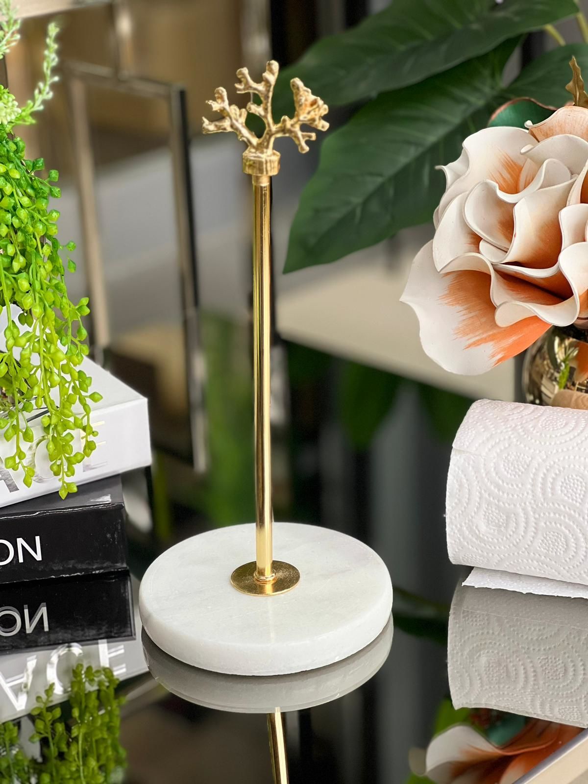 Doğal Mermer Metal Mercan Rulo Havluluk & Peçetelik Beyaz