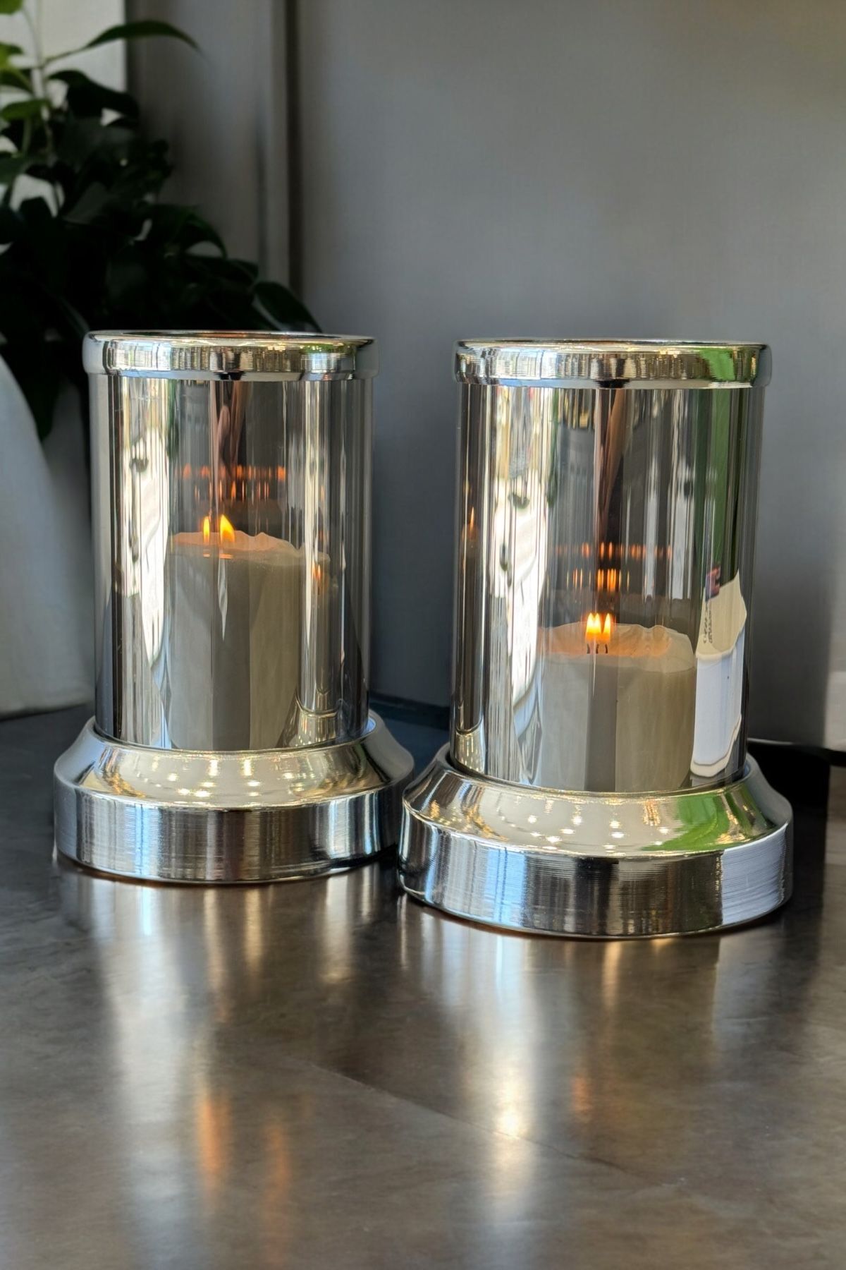 Dekoratif 2 Li Kristal Şamdan & Mumluk