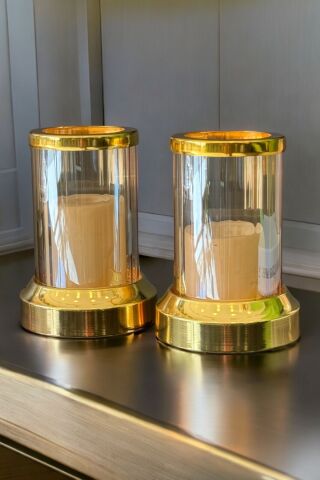 Dekoratif 2 Li Kristal Şamdan & Mumluk