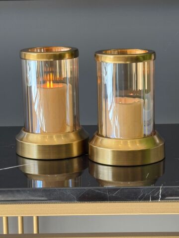 Dekoratif 2 Li Kristal Şamdan & Mumluk