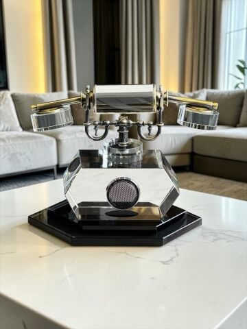 Dekoratif Modern Kristal Cam Telefon Obje 6