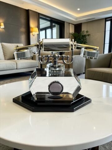 Dekoratif Modern Kristal Cam Telefon Obje 6