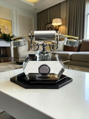 Dekoratif Modern Kristal Cam Telefon Obje 6