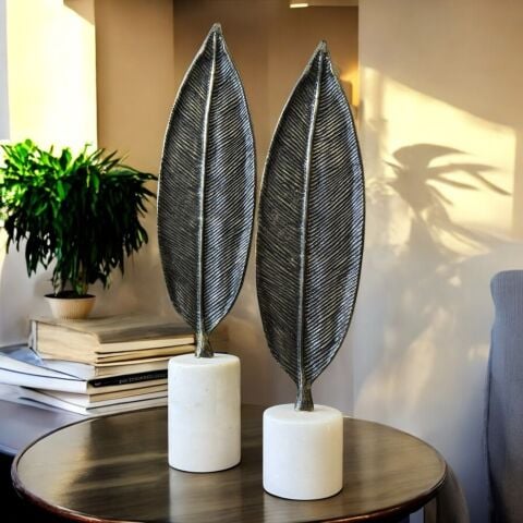 2'Li Dik Yaprak Döküm Obje Takımı