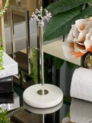 Doğal Mermer Metal Mercan Rulo Havluluk & Peçetelik Beyaz Gümüş