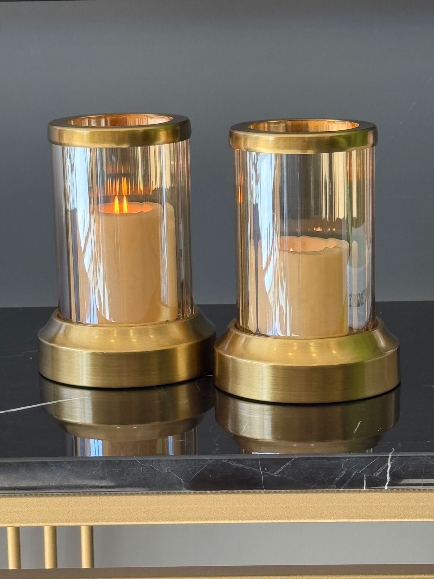 Dekoratif 2 Li Kristal Şamdan & Mumluk Eskitme