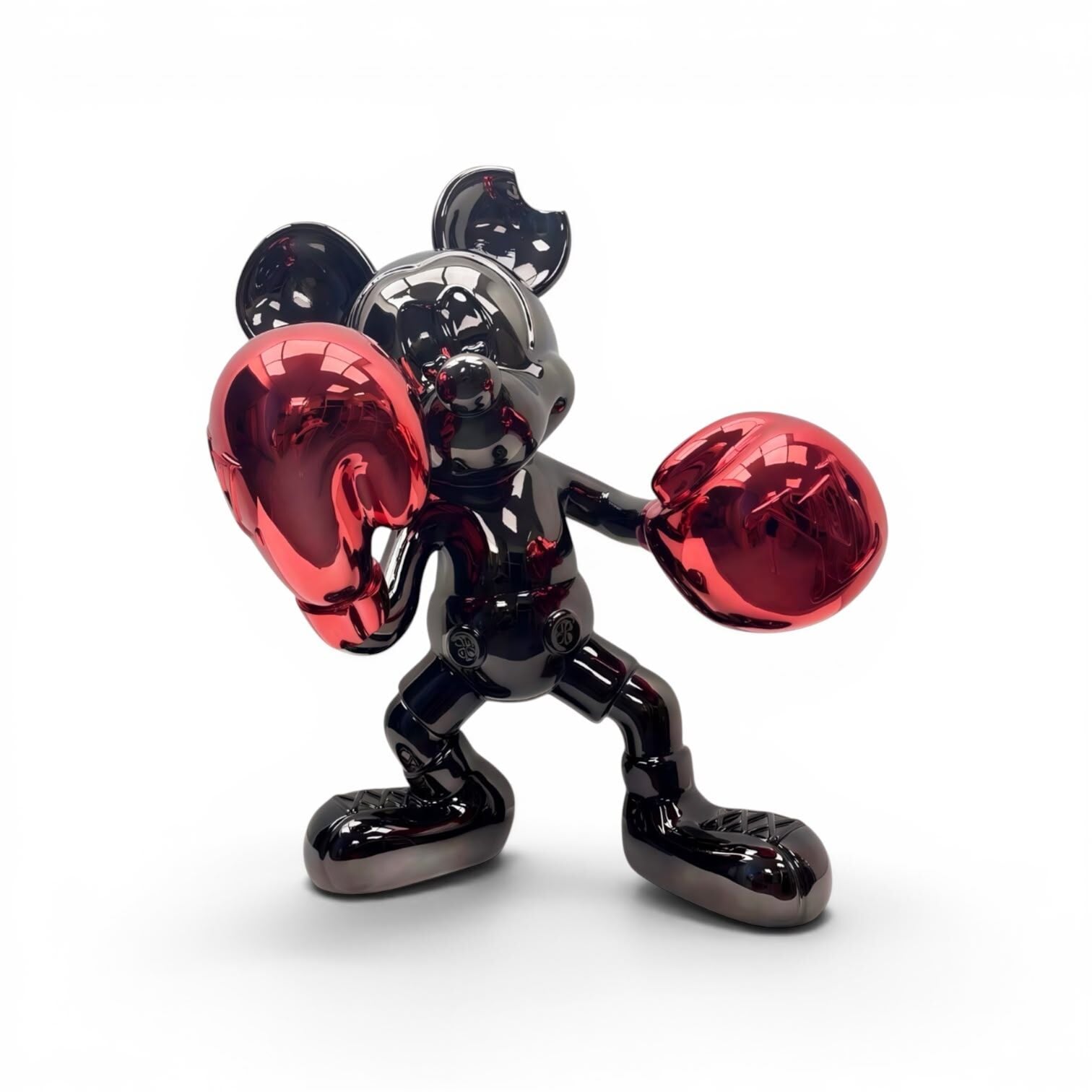 Mickey Mouse Boksör Chrome Figür – Siyah & Red