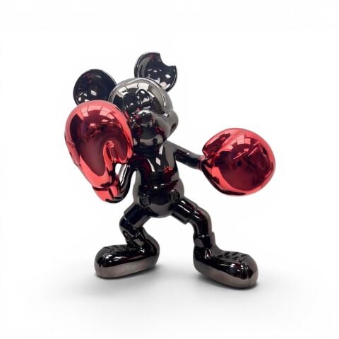 Mickey Mouse Boksör Chrome Premium Figür – Siyah & Red