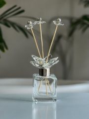 Dekoratif Kristal Cam Koku Şişesi 100cc Füme/Gold