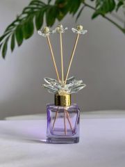 Dekoratif Kristal Cam Koku Şişesi 100cc Füme/Gold