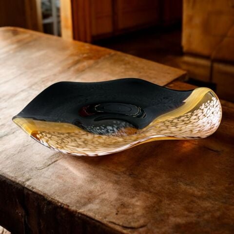 Dekoratif Cam Tabak Amber