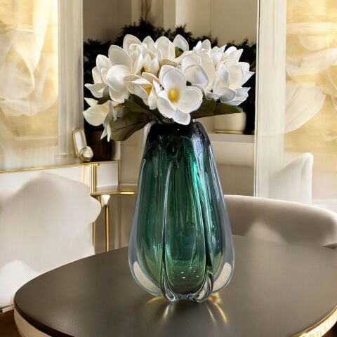 Premium Yeşil Vazo Manolya Aranjman B. 4'lü