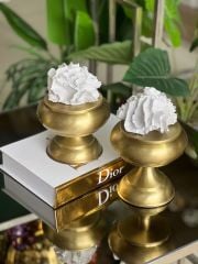 2'li Dekoratif Ayaklı Şekerlik Mercan Kutu New Eskitme