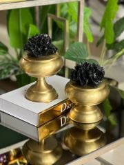 2'li Dekoratif Ayaklı Şekerlik Mercan Kutu New Eskitme