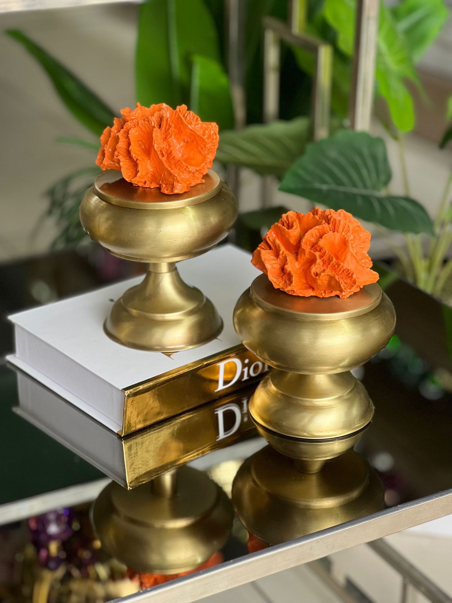 2'li Dekoratif Ayaklı Şekerlik Mercan Kutu New Eskitme