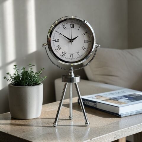 3 Ayak Roma Rakamlı Tripod Masa Saati - 4 Renk Seçenekli