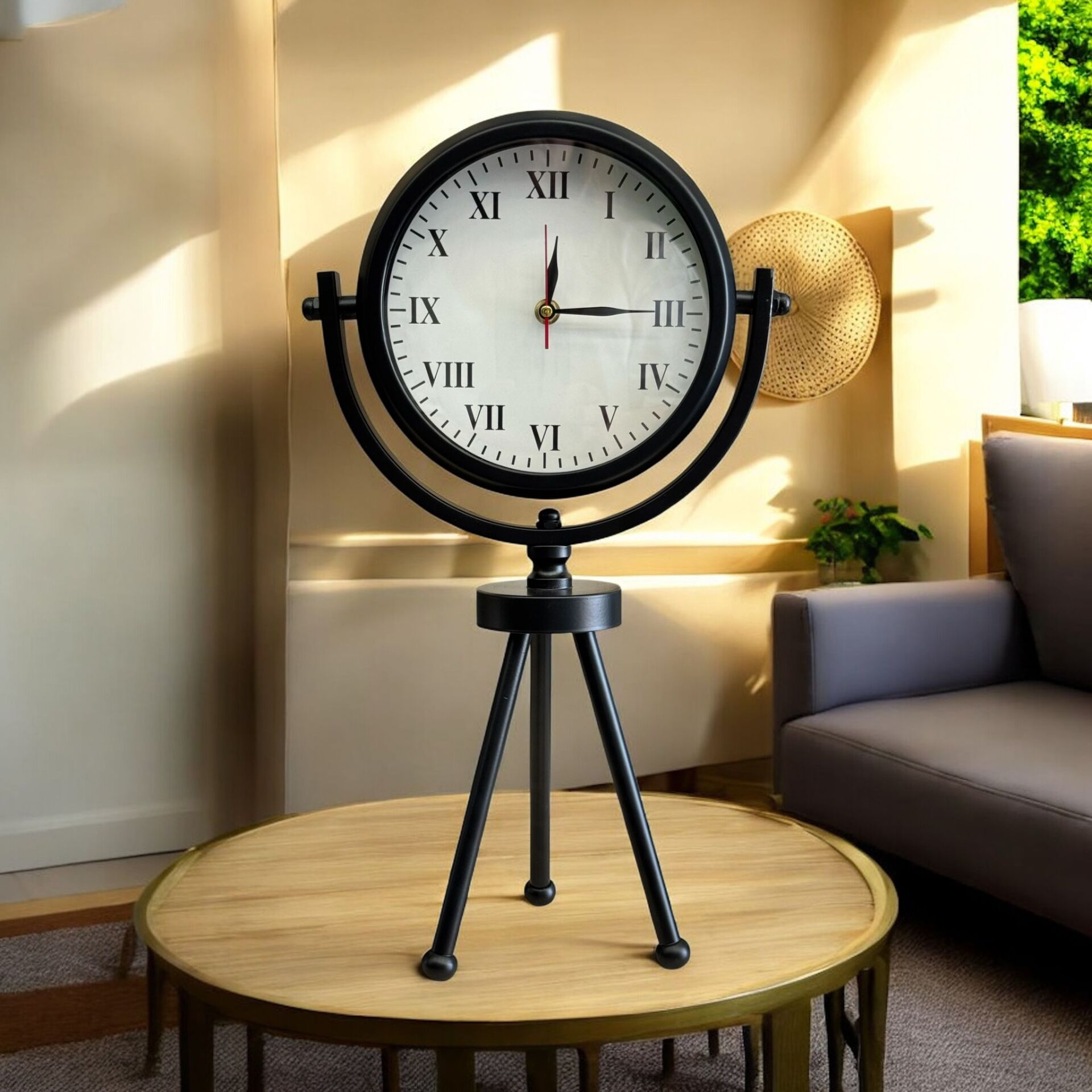 3 Ayak Roma Rakamlı Tripod Masa Saati