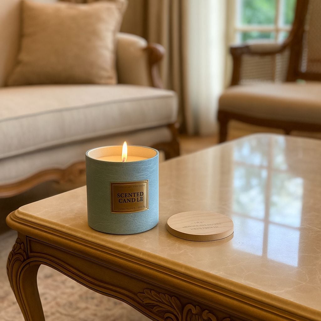 Deri Bardak Kokulu Mum