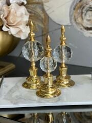 3'lü Metal Cam Küre Alem Obje Dekorlu