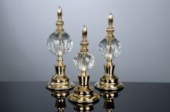 3'lü Metal Cam Küre Alem Obje Dekorlu