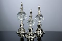 3'lü Metal Cam Küre Alem Obje Dekorlu