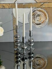 3'lü Boğumlu Şamdan Mumluk & Mum