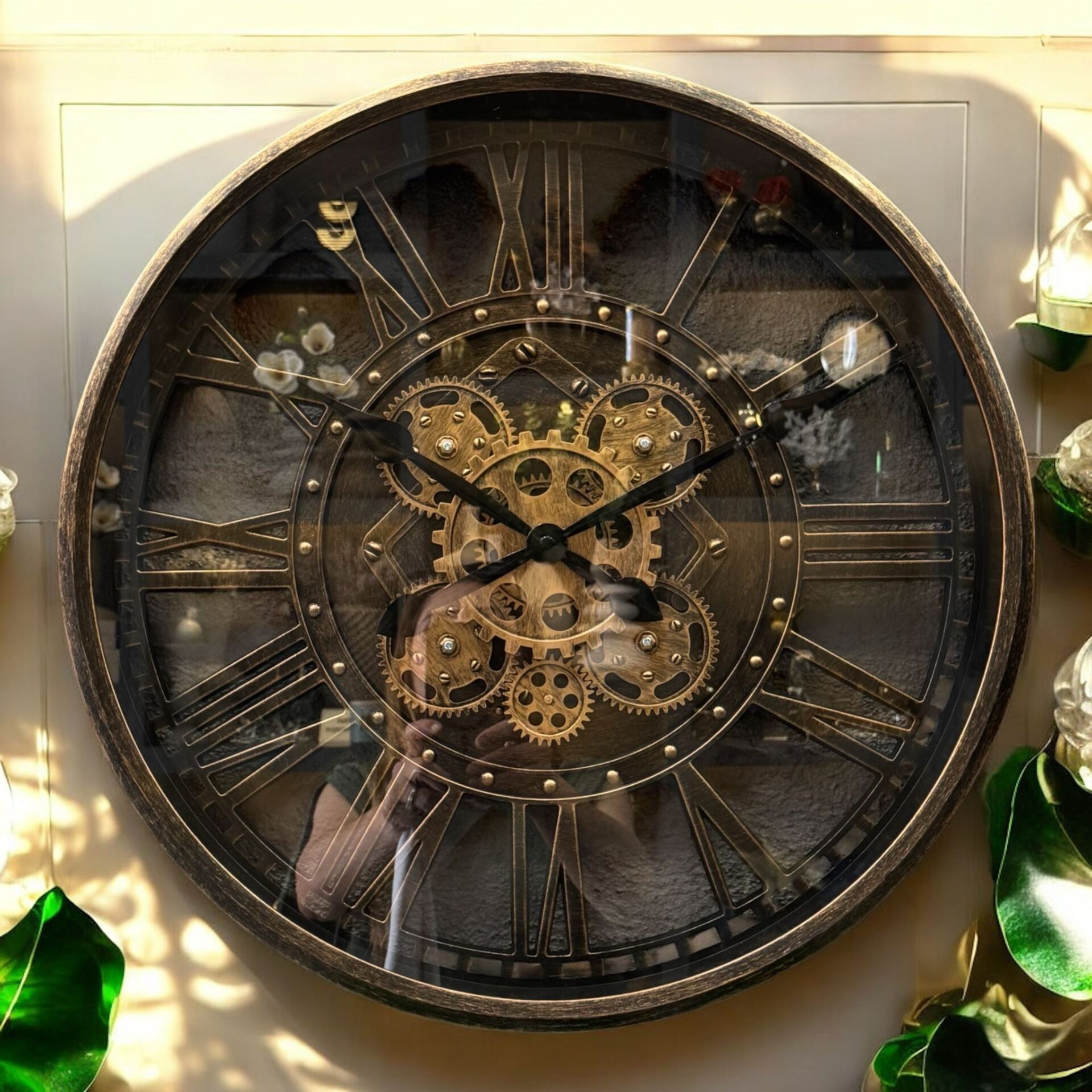 Çarklı Duvar Saati – Eskitme (50 cm)