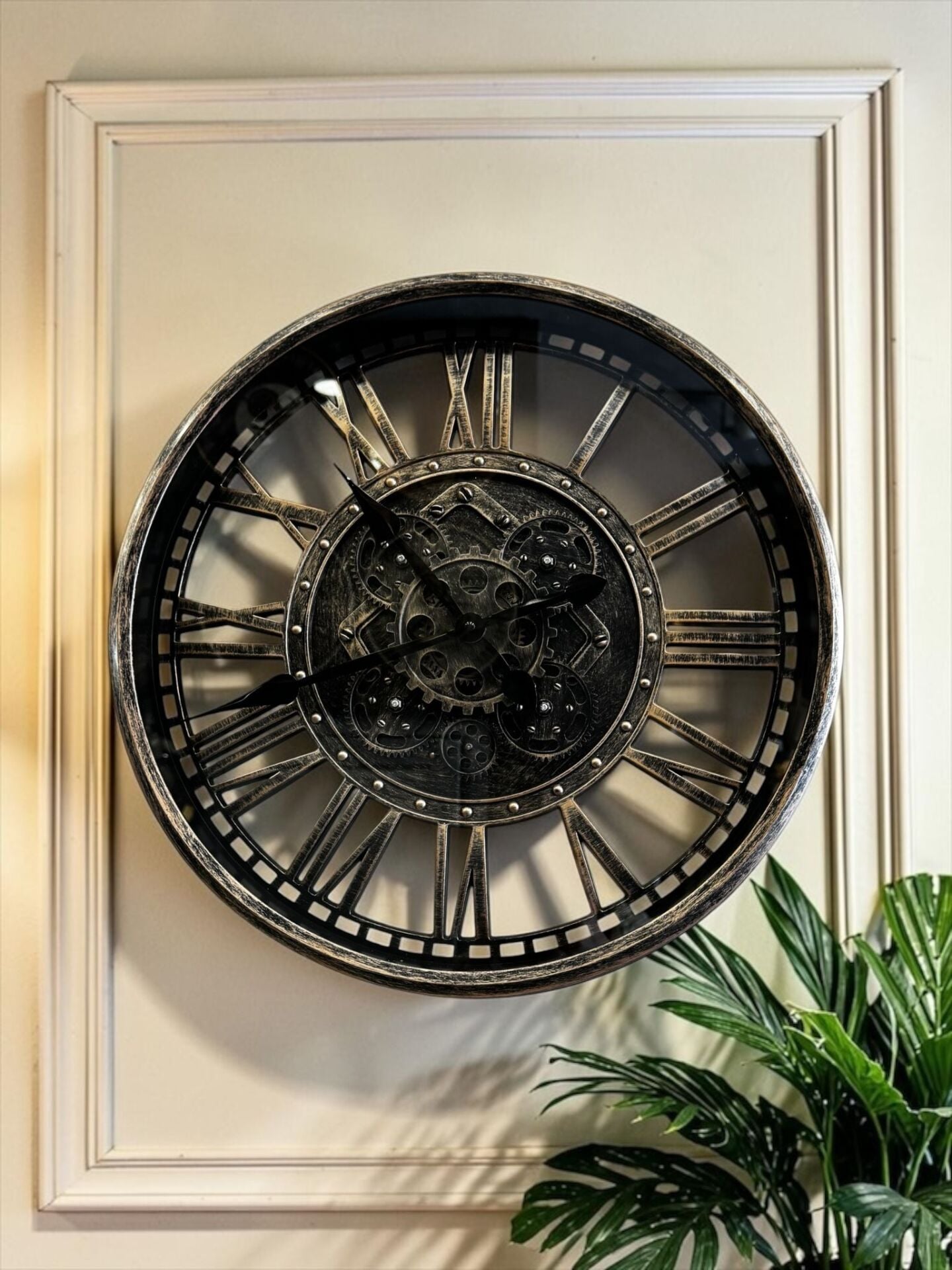 Çarklı Duvar Saati – Eskitme (50 cm)