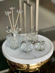 3'lü Kristal Elma Obje Ve Koku Şişesi