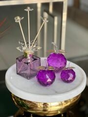 3'lü Kristal Elma Obje Ve Koku Şişesi