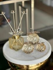 3'lü Kristal Elma Obje Ve Koku Şişesi