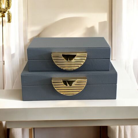 2'li Deri Kutu Arma Gold – Dekoratif Set