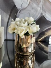 Yapay Manolya Çiçekli Cezve Saksı