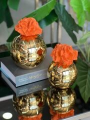 Dekoratif 2 Li Mercan Kutu Gold