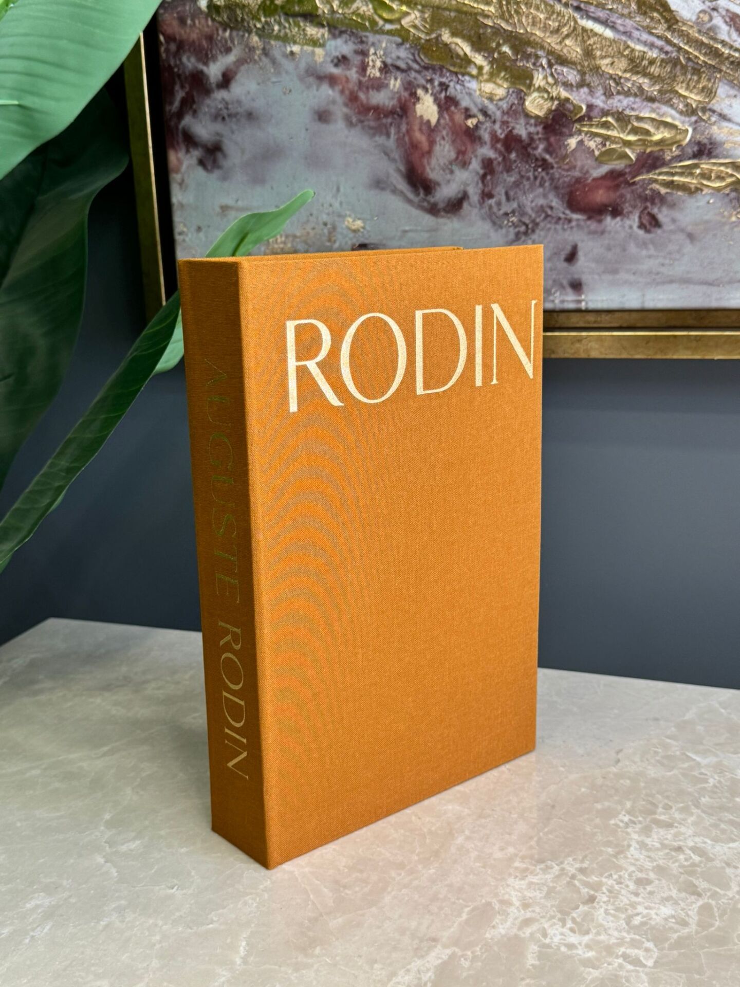 Kumaş Dokulu Kitap Kutusu Rodin Taba-Gold