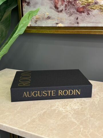 Kumaş Dokulu Kitap Kutusu Rodin Siyah-Gold