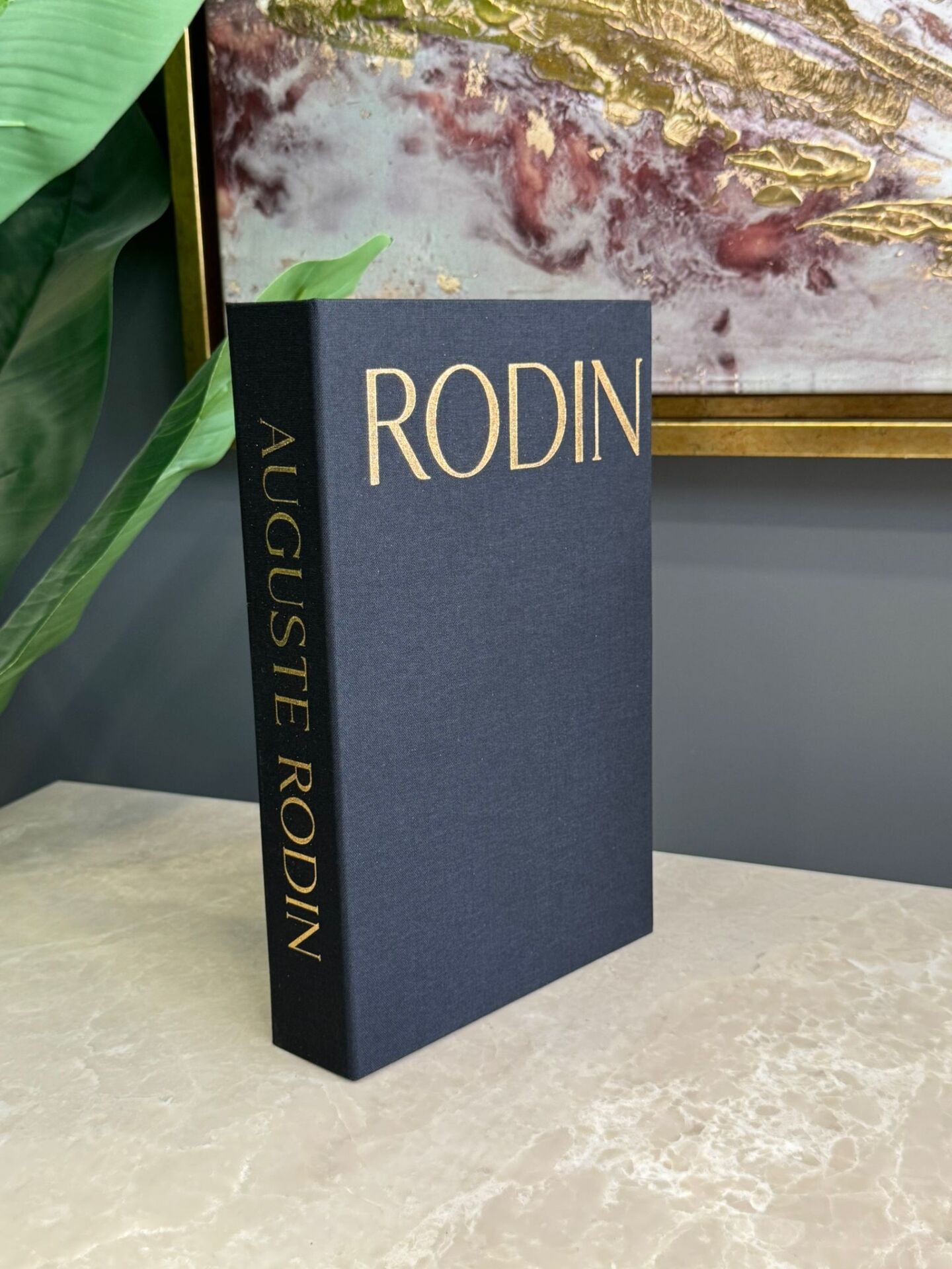 Kumaş Dokulu Kitap Kutusu Rodin Siyah-Gold
