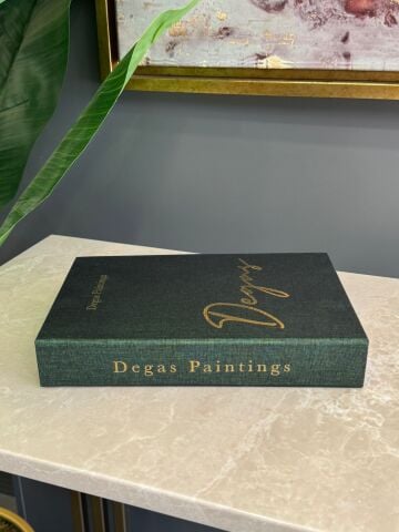 Kumaş Dokulu Kitap Kutusu Degas Yeşil-Gold