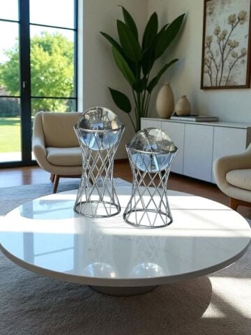 Dekoratif 2'li Metal Top Küre Obje