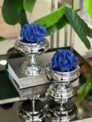 2'li Dekoratif Ayaklı Şekerlik Mercan Kutu New Gümüş