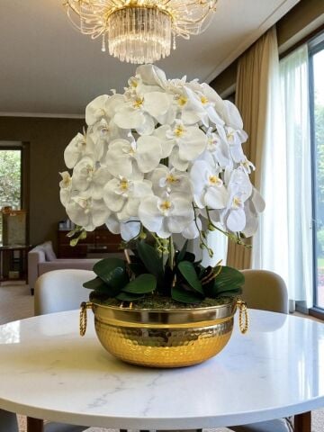 Kulplu Büyük 7'li Orkide Aranjmanı – Gold