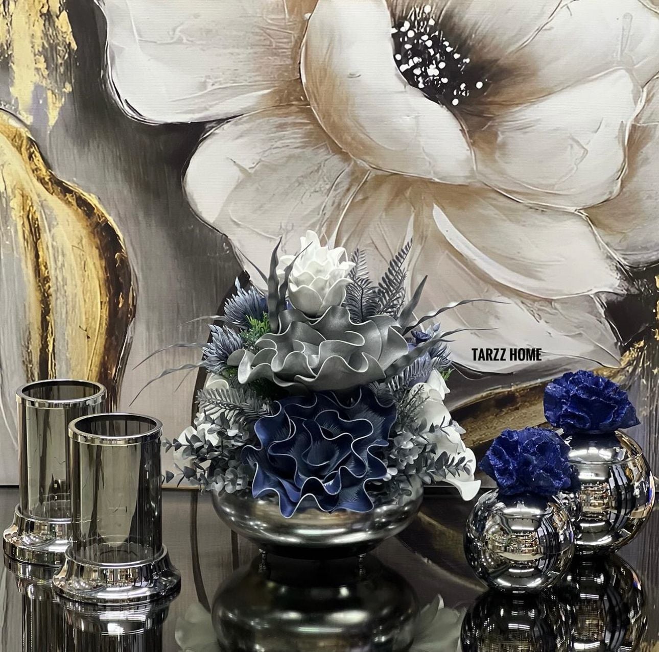 Ufo Çiçek Aranjmanı & 2'li Mercan & 2'li Mumluk 5 Parça Set No:1