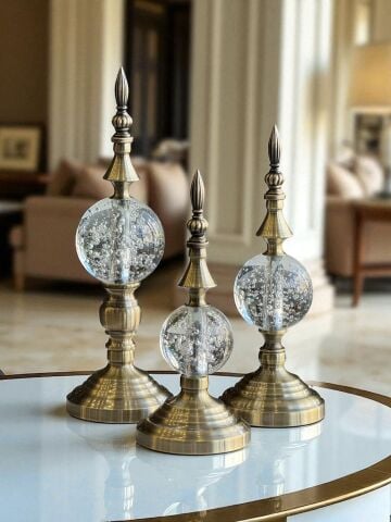 3'lü Dev Dekor Alem Kabarcık Eskitme