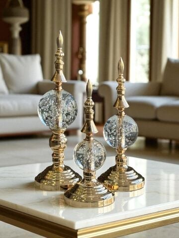 3'lü Dev Dekor Alem Kabarcık Gold