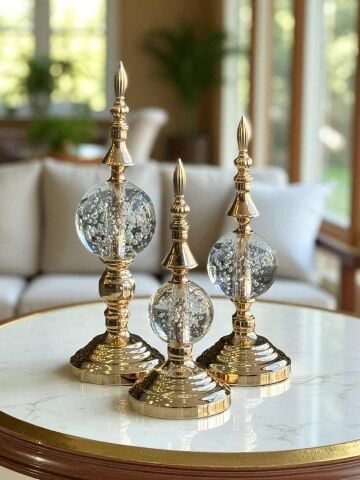 3'lü Dev Dekor Alem Kabarcık Gold