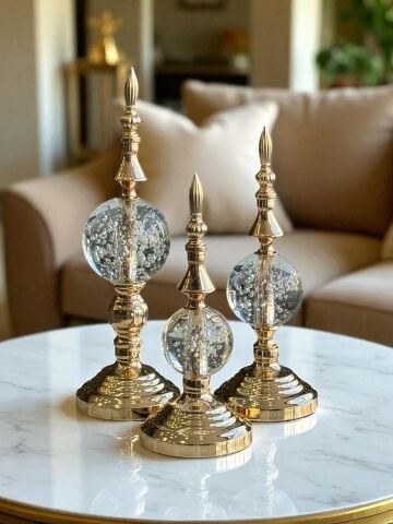 3'lü Dev Dekor Alem Kabarcık Gold