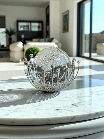 Ahtapot Misketli Küre Cam Aksesuar - Renk Seçenekli